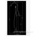 Brass Single Handle with Hand Shower Faucets Freestanding Bathtub Faucet Tub Filler Floor Mount